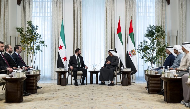 لقاء الرئيس السوري أحمد الشرع برئيس دولة الإمارات محمد بن زايد آل نهيان