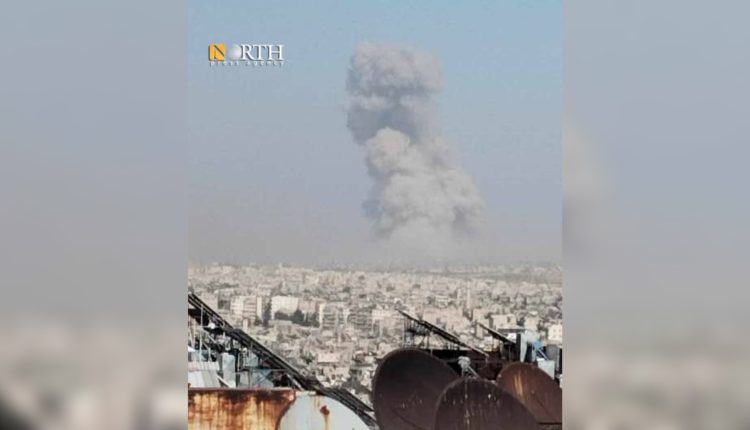 دخان متصاعد نتيجة انفجار بمستودع أسلحة بمحيط حلب – نورث برس