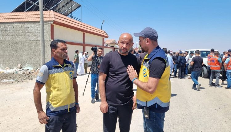 وزير الطوارئ السوري رفقة قافلة مساعدات متجهة إلى محافظ السويداء