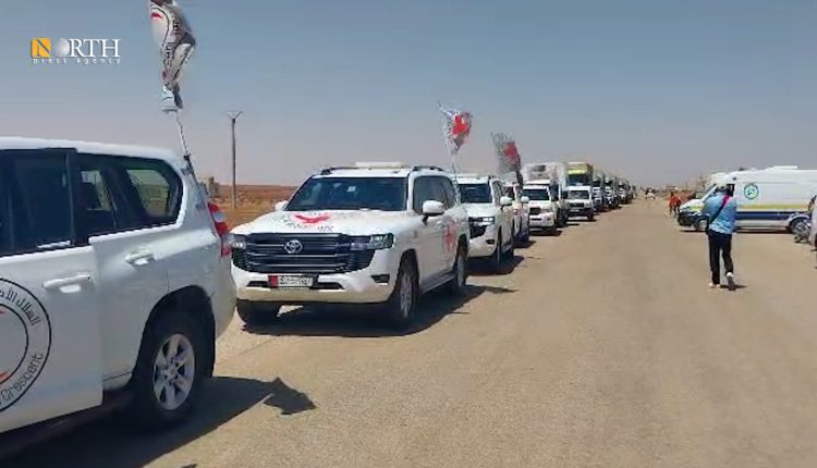 قافلة مساعدات متوجهة إلى محافظة السويداء - نورث برس