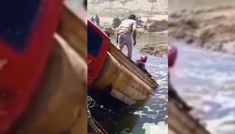 غرق صهريج نفط خام في نهر الفرات بدير الزور