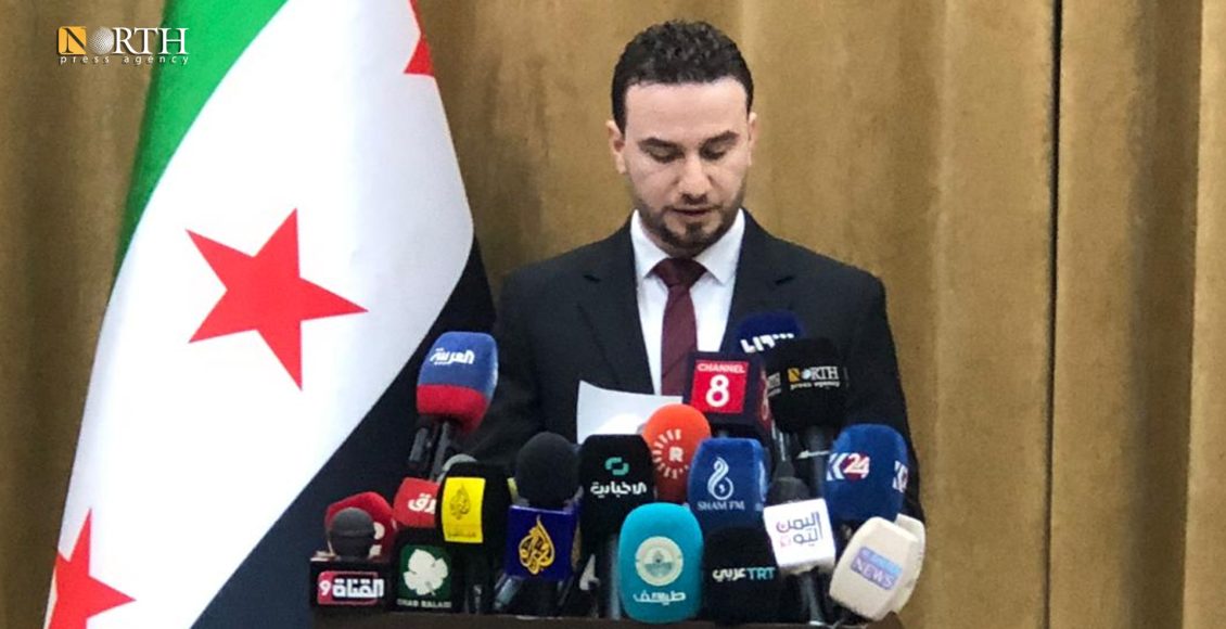 المتحدث باسم وزارة الداخلية نور الدين البابا خلال مؤتمر صحفي – نورث برس