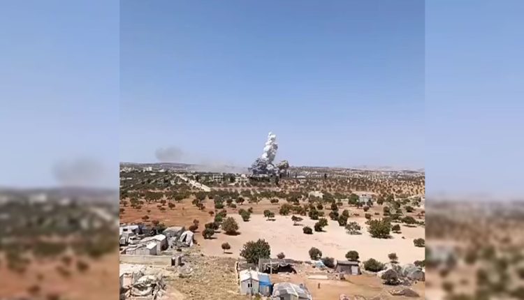 انفجار مستودع ذخيرة على أطراف مدينة إدلب