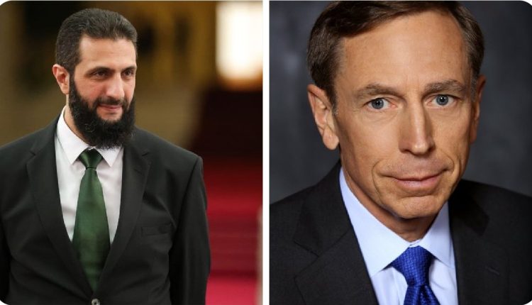 الرئيس السوري أحمد الشرع والمدير السابق لوكالة الاستخبارات المركزية الأميركية ديفيد بتريوس