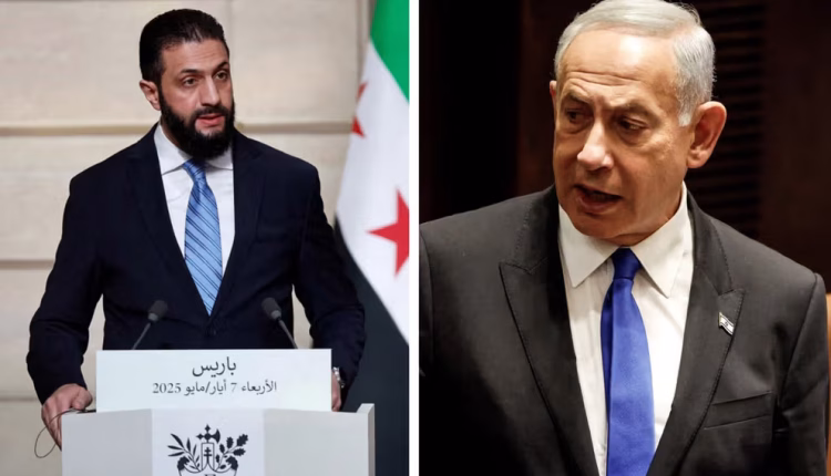 الرئيس السوري أحمد الشرع ورئيس الحكومة الإسرائيلية بنيامين نتنياهو
