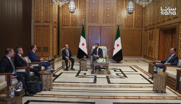 لقاء الرئيس الشرع مع رئيس جهاز المخابرات التركي إبراهيم كالن - سانا