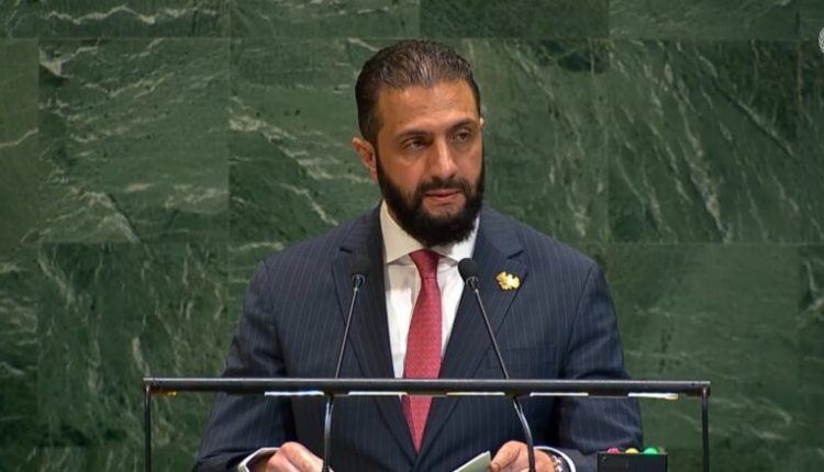 الرئيس السوري أحمد الشرع من مقر الجمعية العامة للأمم المتحدة في نيويورك