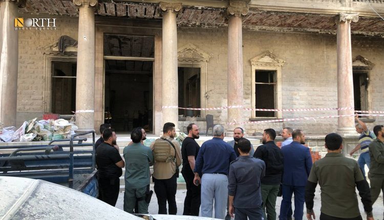 انهيار سقف داخل المبنى القديم لوزارة الداخلية في العاصمة دمشق - نورث برس