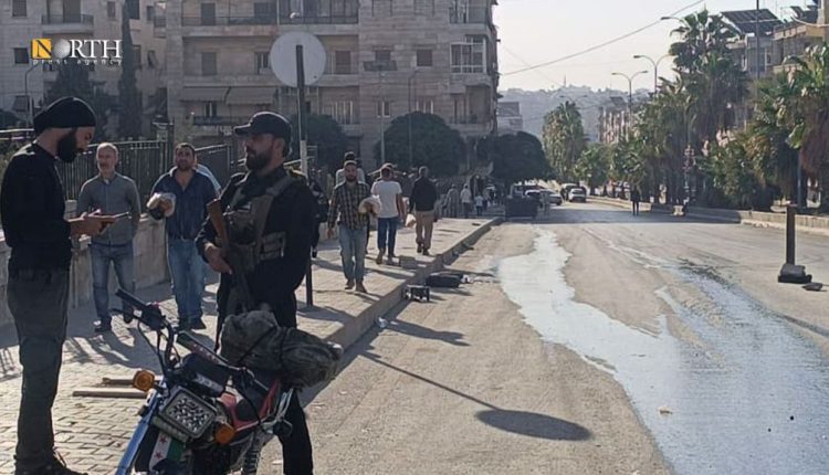 حركة السكان على أطراف الأحياء الكردية بحلب صباح اليوم