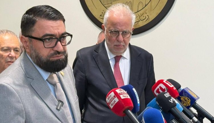 وزير العدل السوري خلال مؤتمر صحفي بلبنان