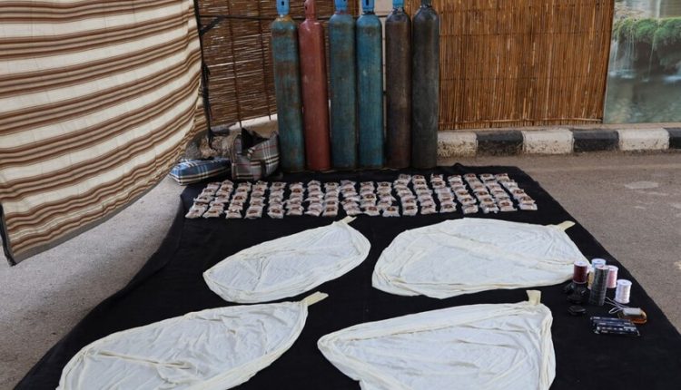 حبوب مخدرة كانت معدة للتهريب بواسطة مناطيد