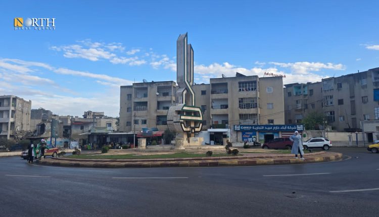 دوار المفتاح وسط مدينة إدلب - نورث برس