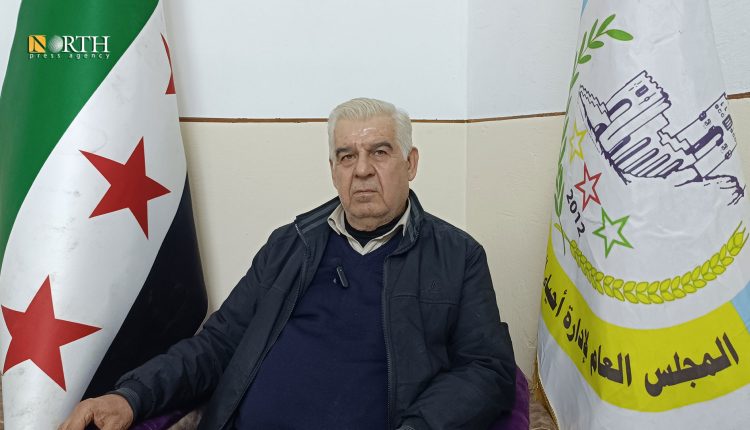 الرئيس المشارك لمجلس الأحياء الكردية في حلب نوري شيخو - نورث برس