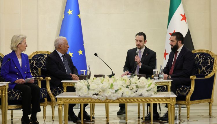 الرئيس السوري أحمد الشرع يلتقي رئيس المجلس الأوروبي ورئيسة المفوضية الأوروبية – صفحة رئاسة الجمهورية
