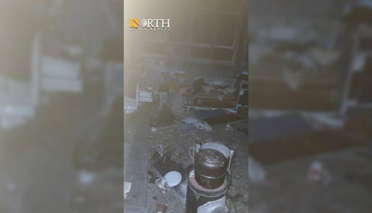 اثار الحريق في الغرفة التي كانت تأوي عائلة الطفلة شيلان – نورث برس