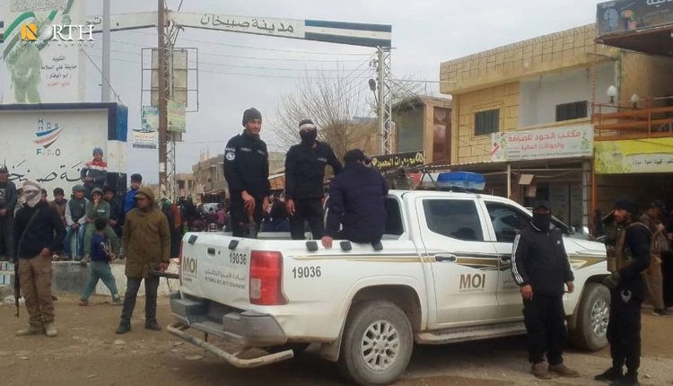 دورية للأمن العام ببلدة صبيخان بريف دير الزور- نورث برس