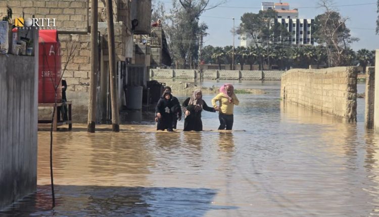 فيضانات في الحسكة جراء الأمطار الغزيرة