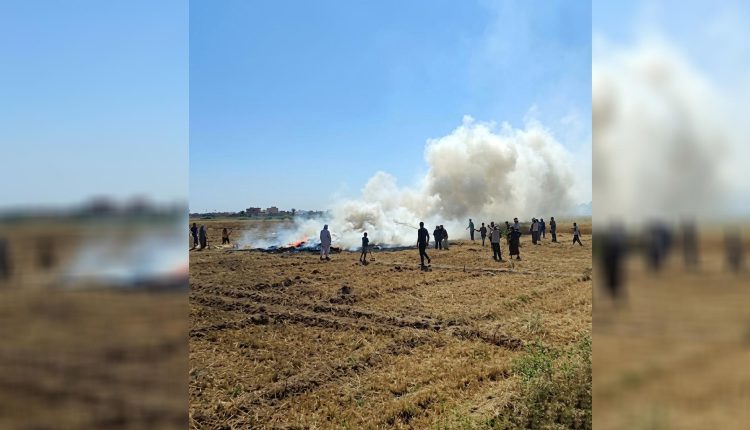 احتراق محصول قمح في ريف دير الزور
