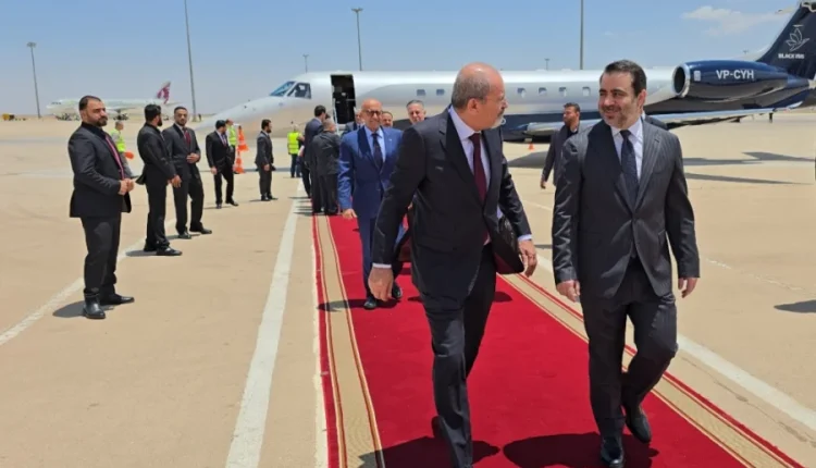 استقبال وزير الخارجية السوري أسعد الشيباني لنظيره الصفدي