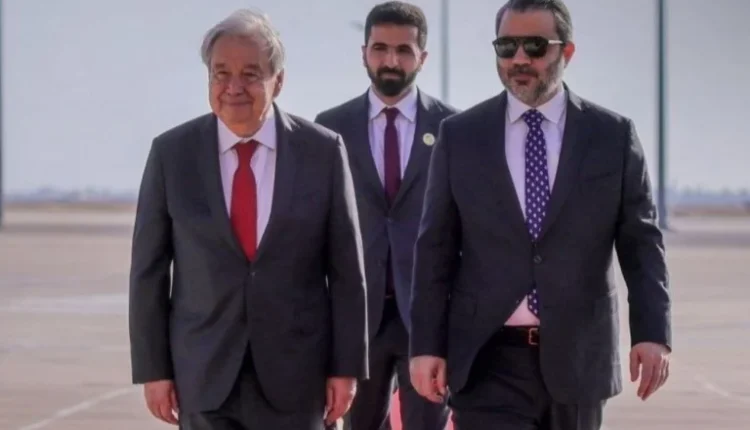 وزير الخارجية أسعد الشيباني يستقبل الأمين العام للأمم المتحدة أنطونيو غوتيريش في مطار دمشق الدولي - الإخبارية السورية