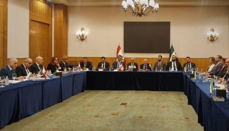 اجتماع وزير الاقتصاد والصناعة نضال الشعار مع وزير الاقتصاد والتجارة اللبناني عامر البساط في دمشق