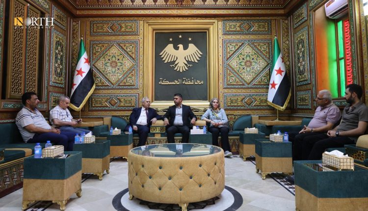 مدير عام المصرف الزراعي التعاوني في سوريا، أحمد الزهري، في مبنى محافظة الحسكة - نورث برس
