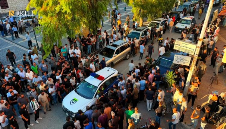 جانب من تشييع جنازة الشاب محمد غميرة بريف اللاذقية- نورث برس