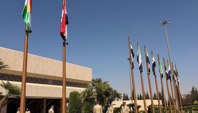 مراسم استقبال رئيس إقليم كردستان نيجيرفان بارزاني في دمشق