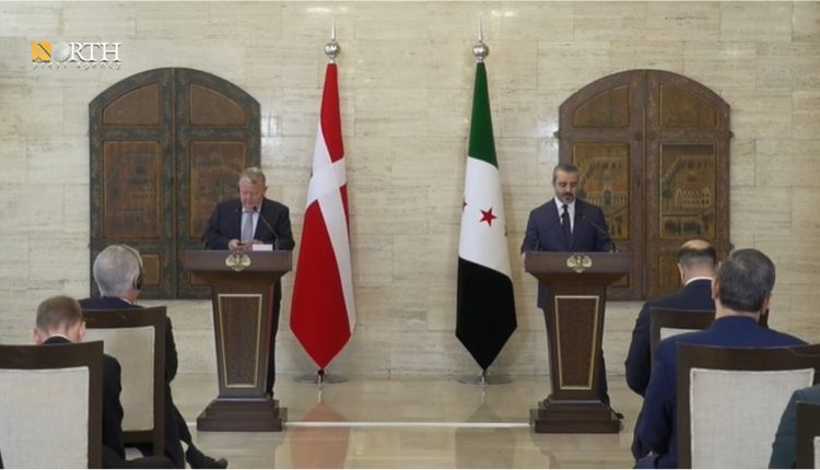 وزير الخارجية والمغتربين أسعد الشيباني مع نظيره الدنماركي ارس لوكه راسموسن - نورث برس